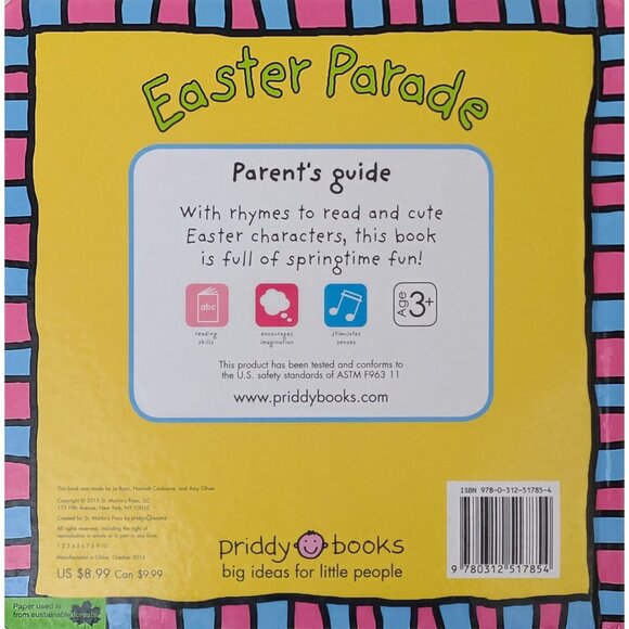 Easter Parade Funny Faces Childrens Board Book With Googly Eyes By Priddy Books - Picture 2 of 7
